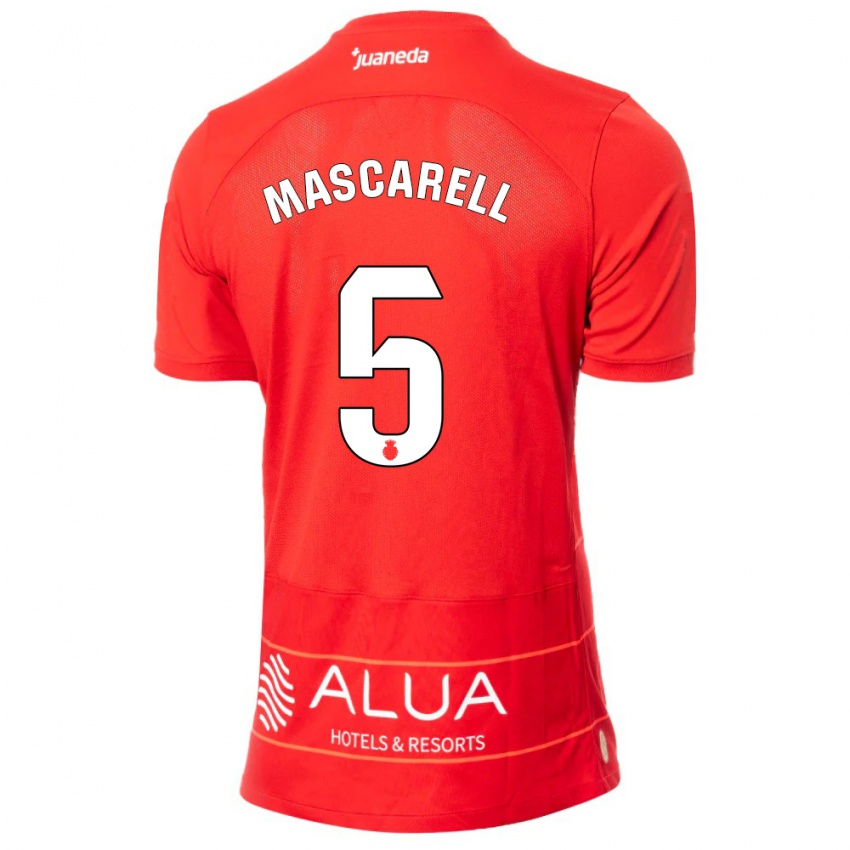 Homme Maillot Omar Mascarell #5 Rouge Tenues Domicile 2023/24 T-Shirt Suisse