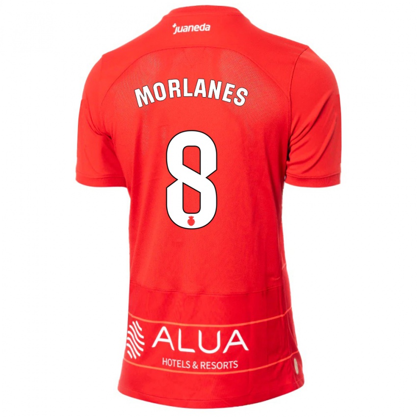 Homme Maillot Manu Morlanes #8 Rouge Tenues Domicile 2023/24 T-Shirt Suisse