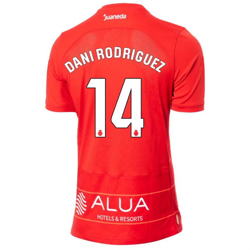 Herren Dani Rodríguez #14 Rot Heimtrikot Trikot 2023/24 T-Shirt Schweiz