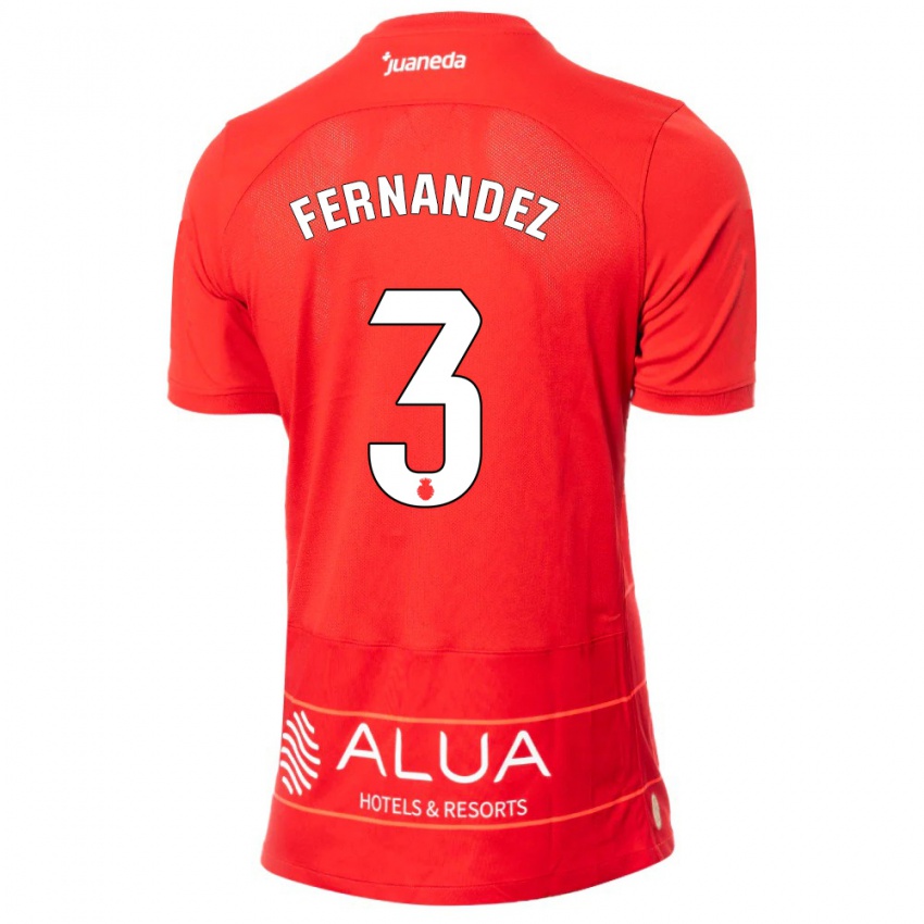 Homme Maillot Marcos Fernández #3 Rouge Tenues Domicile 2023/24 T-Shirt Suisse
