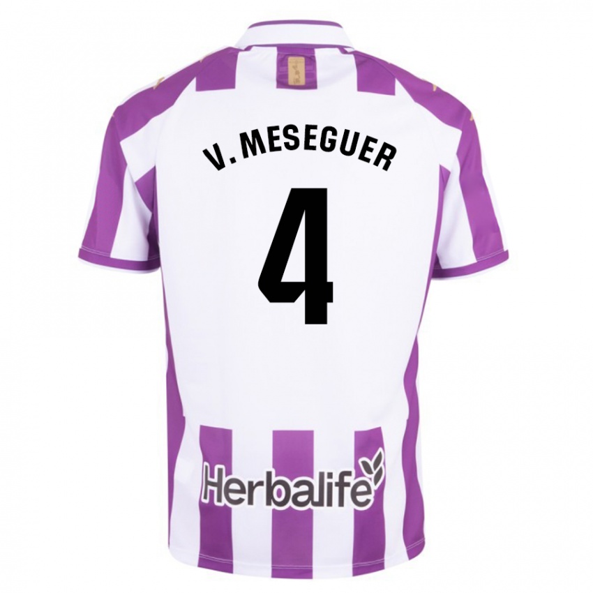 Homme Maillot Víctor Meseguer #4 Violet Tenues Domicile 2023/24 T-Shirt Suisse