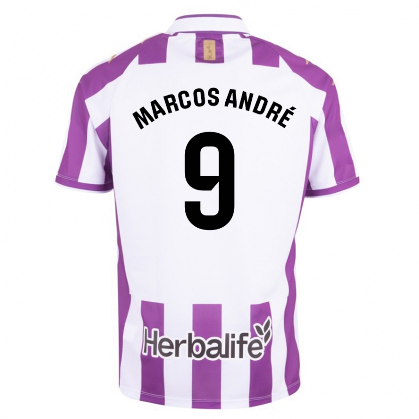 Homme Maillot Marcos Andre #9 Violet Tenues Domicile 2023/24 T-Shirt Suisse