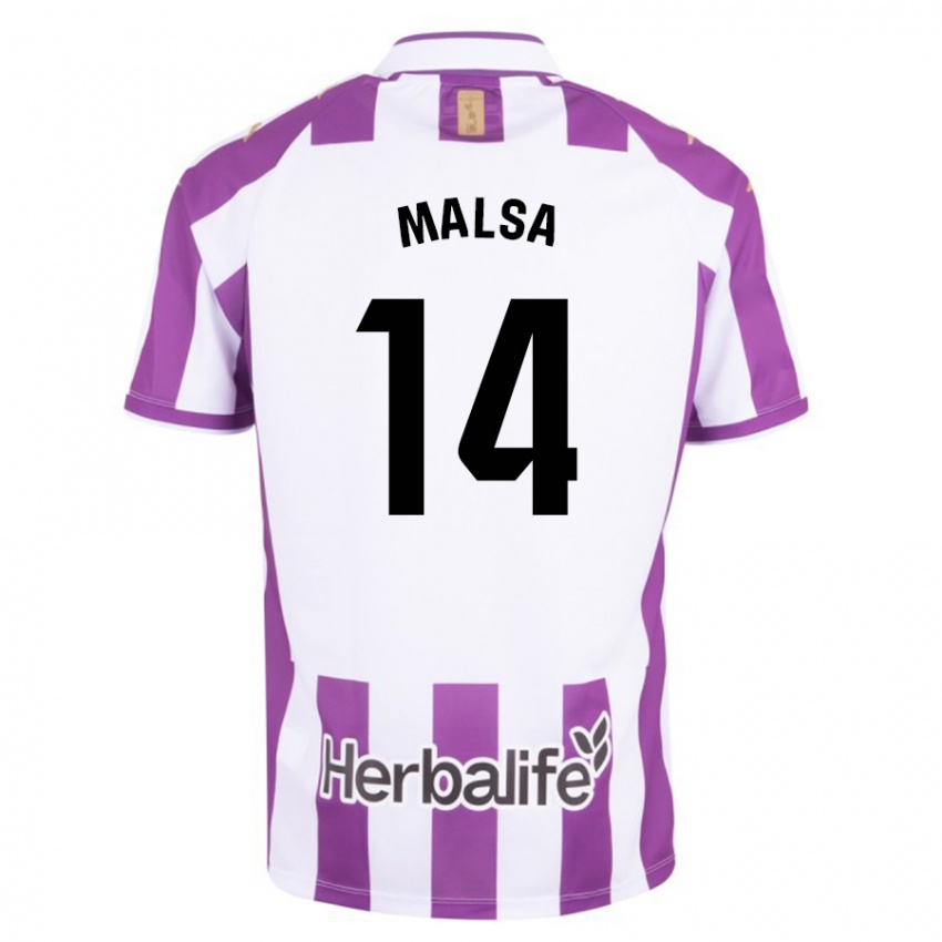 Homme Maillot Mickaël Malsa #14 Violet Tenues Domicile 2023/24 T-Shirt Suisse