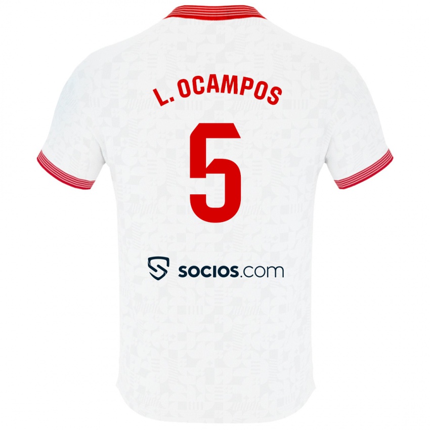 Homme Maillot Lucas Ocampos #5 Blanc Tenues Domicile 2023/24 T-Shirt Suisse