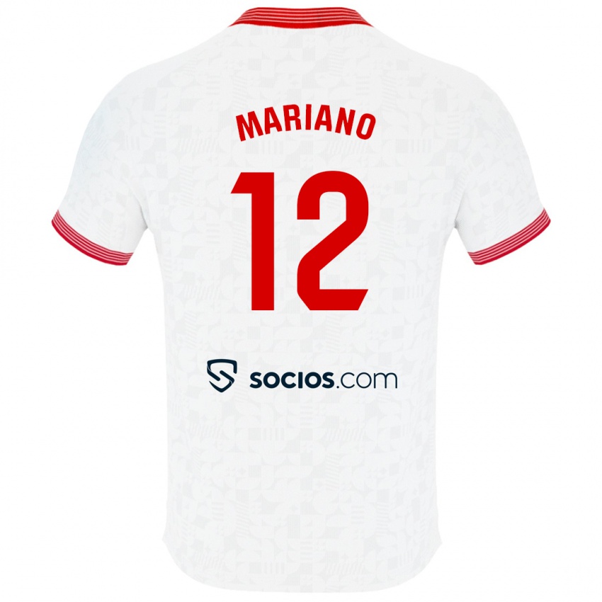 Homme Maillot Mariano Diaz #12 Blanc Tenues Domicile 2023/24 T-Shirt Suisse