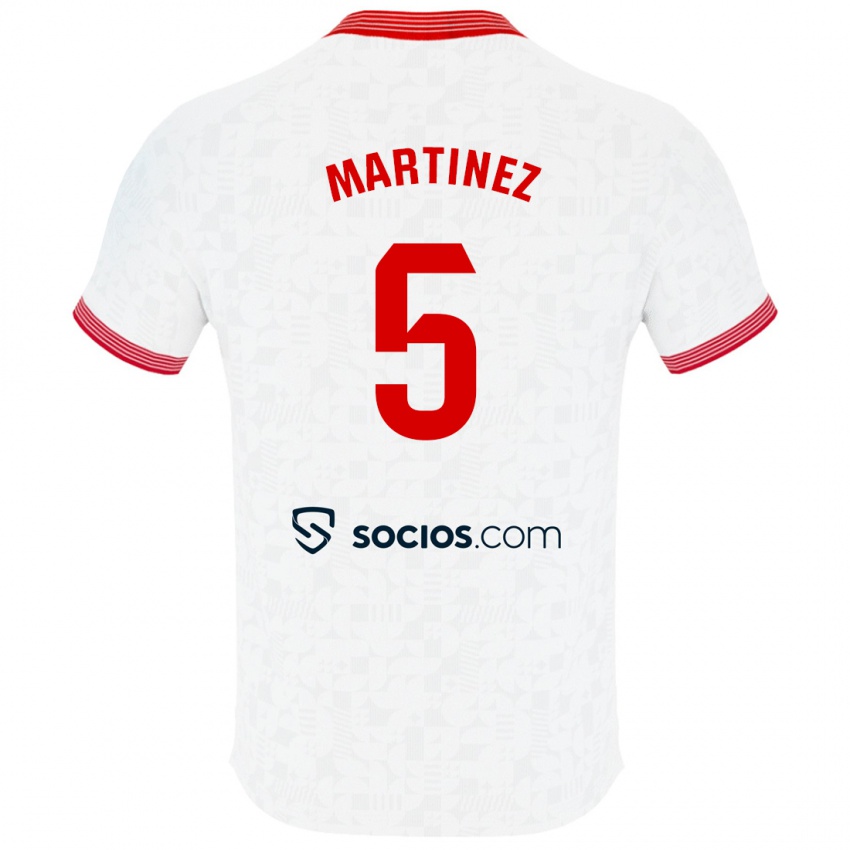 Homme Maillot Sergio Martínez #5 Blanc Tenues Domicile 2023/24 T-Shirt Suisse