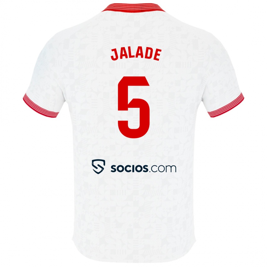 Homme Maillot Robert Jalade #5 Blanc Tenues Domicile 2023/24 T-Shirt Suisse
