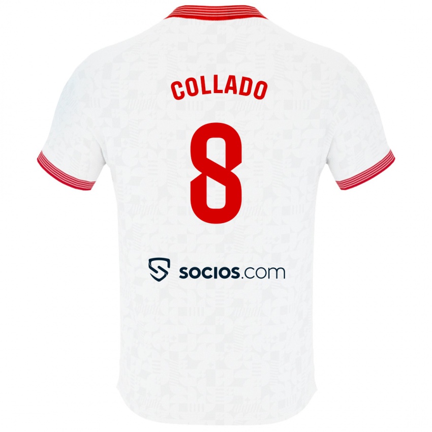 Homme Maillot Alberto Collado #8 Blanc Tenues Domicile 2023/24 T-Shirt Suisse