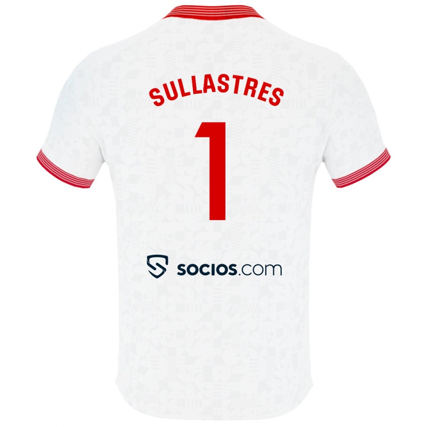 Homme Maillot Esther Sullastres Ayuso #1 Blanc Tenues Domicile 2023/24 T-Shirt Suisse