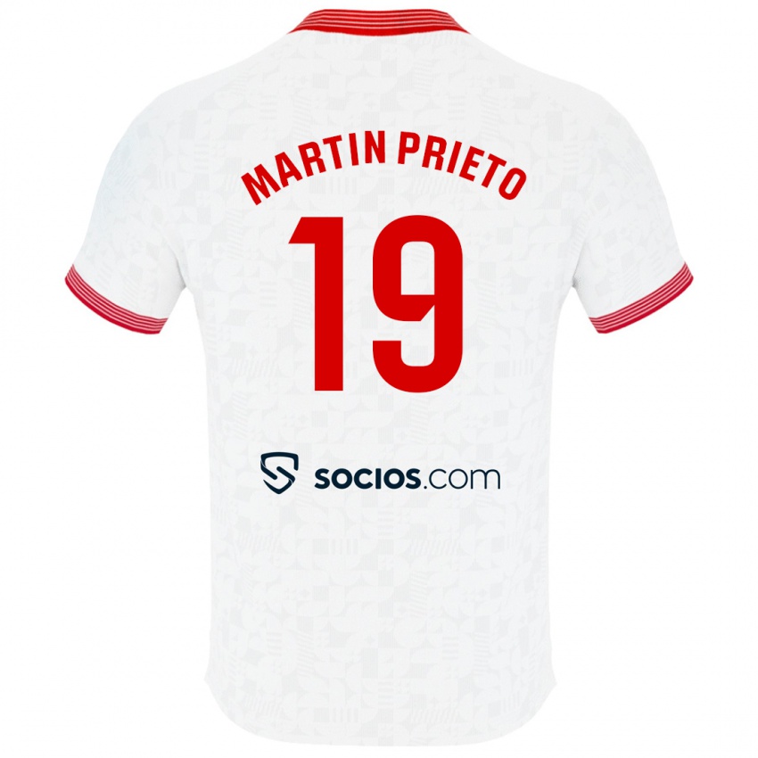 Homme Maillot Cristina Martín-Prieto Gutiérrez #19 Blanc Tenues Domicile 2023/24 T-Shirt Suisse