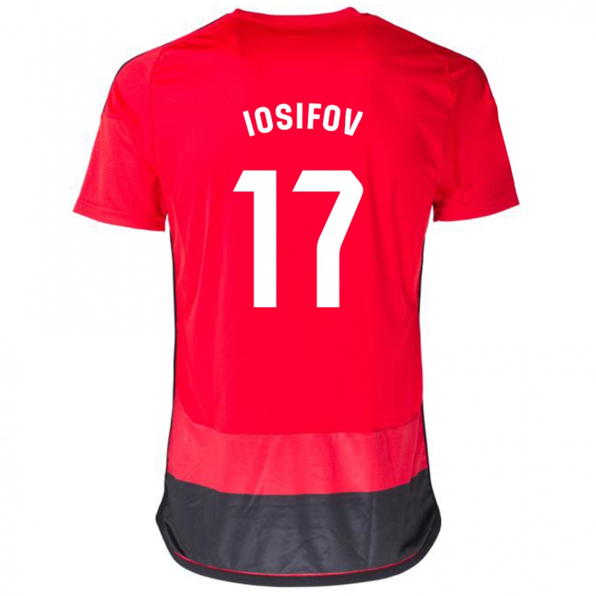 Herren Nikita Iosifov #17 Rot Schwarz Heimtrikot Trikot 2023/24 T-Shirt Schweiz