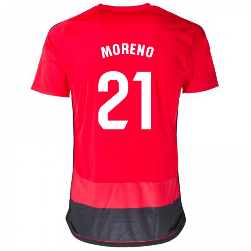 Homme Maillot Diego Moreno #21 Rouge Noir Tenues Domicile 2023/24 T-Shirt Suisse
