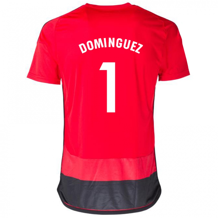 Homme Maillot Iago Domínguez #1 Rouge Noir Tenues Domicile 2023/24 T-Shirt Suisse