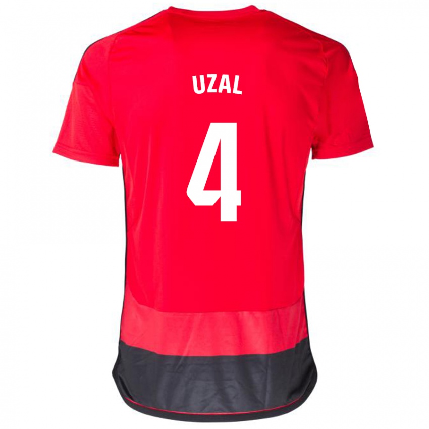 Homme Maillot Yeray Uzal #4 Rouge Noir Tenues Domicile 2023/24 T-Shirt Suisse