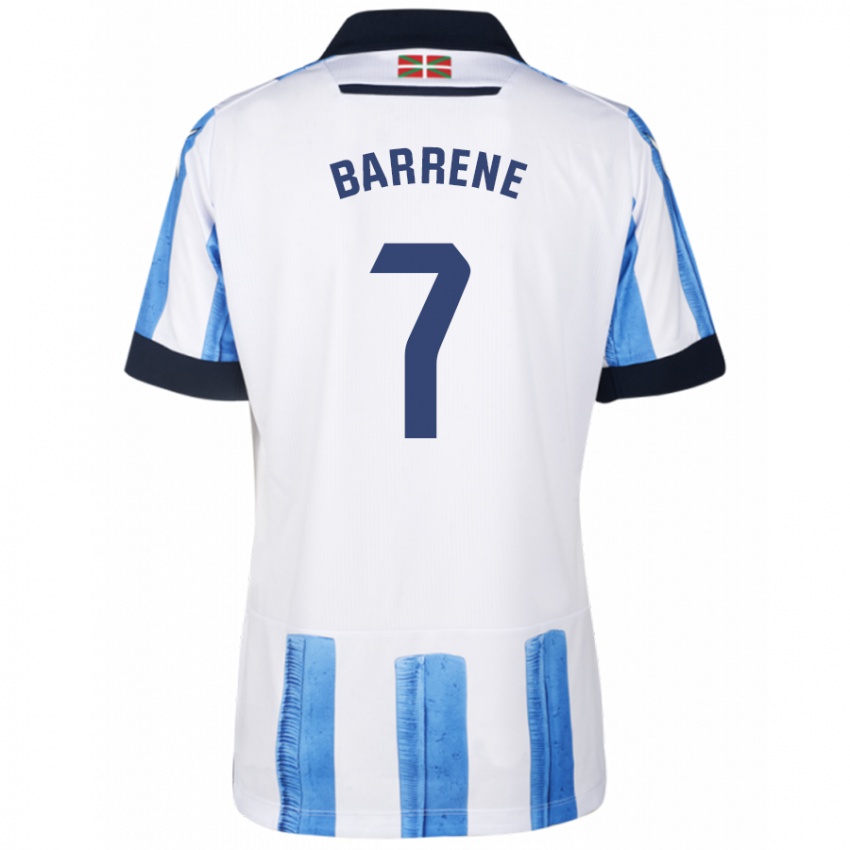 Homme Maillot Ander Barrenetxea #7 Bleu Blanc Tenues Domicile 2023/24 T-Shirt Suisse