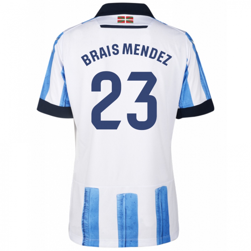 Herren Brais Mendez #23 Blau Weiss Heimtrikot Trikot 2023/24 T-Shirt Schweiz