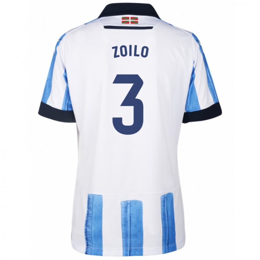 Homme Maillot Ander Zoilo #3 Bleu Blanc Tenues Domicile 2023/24 T-Shirt Suisse