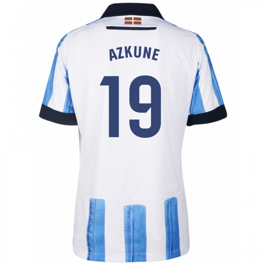 Homme Maillot Ekain Azkune #19 Bleu Blanc Tenues Domicile 2023/24 T-Shirt Suisse