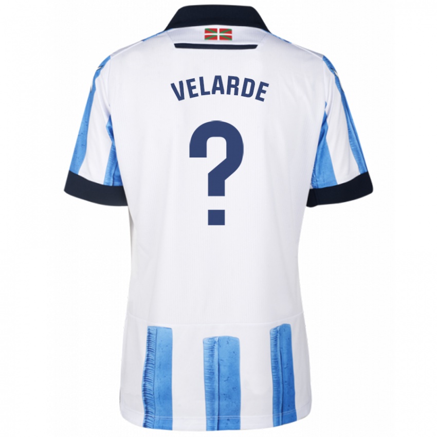 Homme Maillot Alain Velarde #0 Bleu Blanc Tenues Domicile 2023/24 T-Shirt Suisse