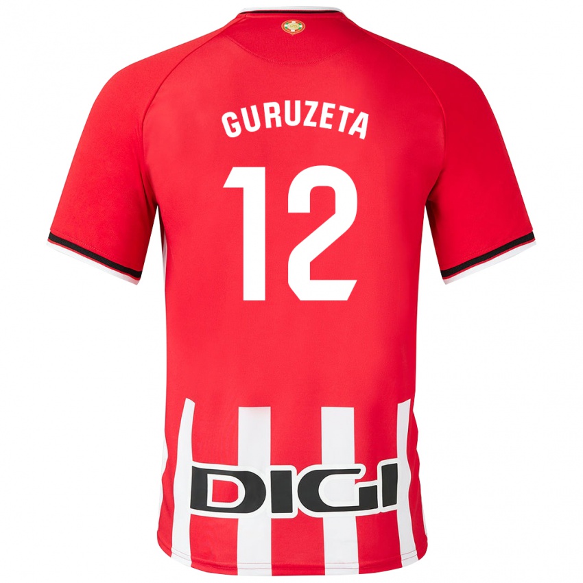 Homme Maillot Gorka Guruzeta #12 Rouge Tenues Domicile 2023/24 T-Shirt Suisse