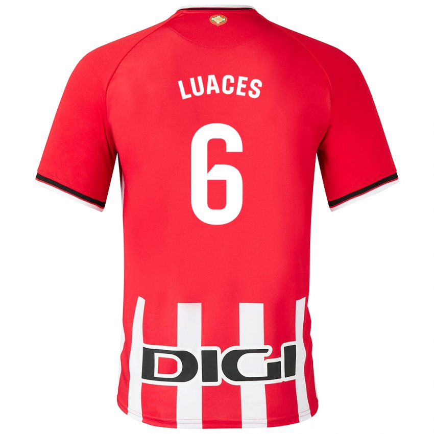 Homme Maillot Iraitz Luaces #6 Rouge Tenues Domicile 2023/24 T-Shirt Suisse