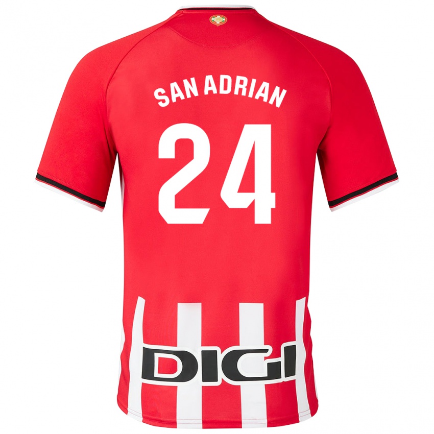 Homme Maillot Marta San Adrián Rocandio #24 Rouge Tenues Domicile 2023/24 T-Shirt Suisse