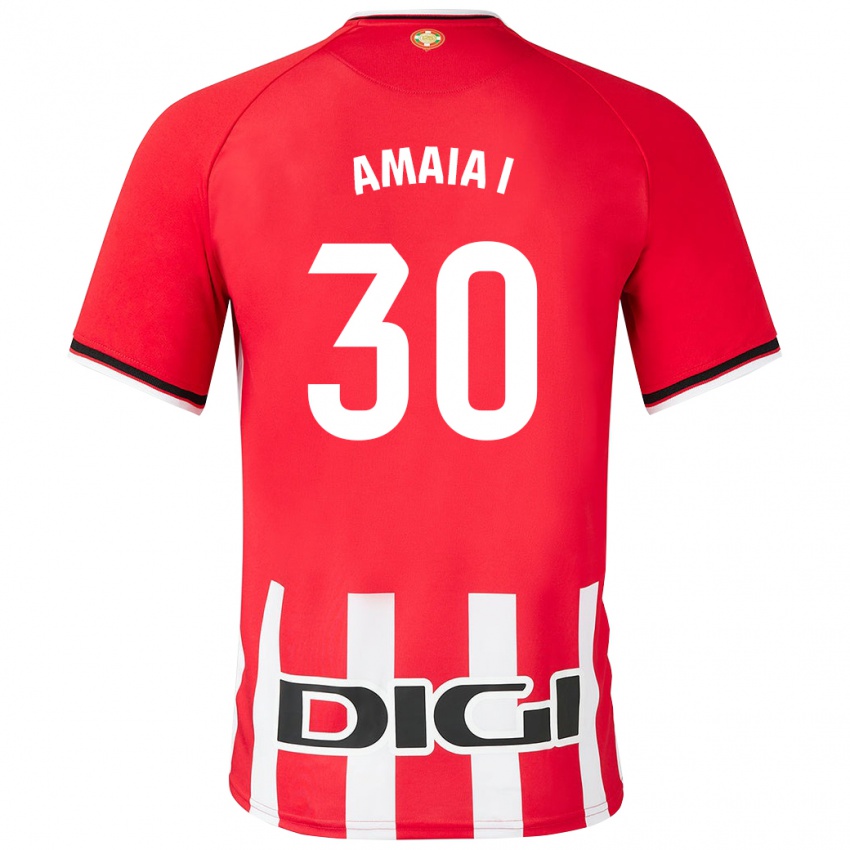 Homme Maillot Amaia Iribarren Arteta #30 Rouge Tenues Domicile 2023/24 T-Shirt Suisse