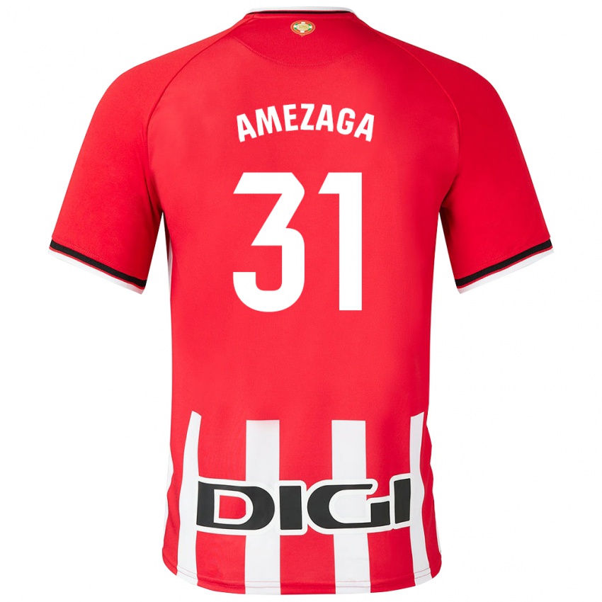 Homme Maillot Jone Amezaga #31 Rouge Tenues Domicile 2023/24 T-Shirt Suisse