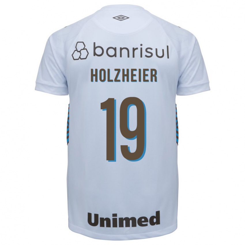 Homme Maillot Agostina Holzheier #19 Blanc Tenues Extérieur 2023/24 T-Shirt Suisse