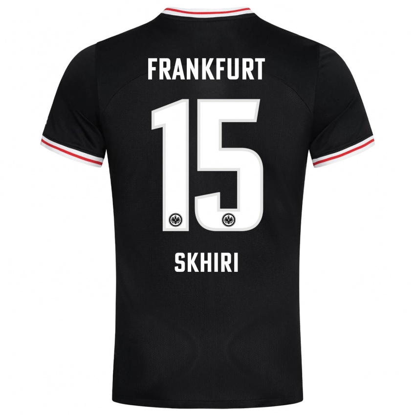Herren Ellyes Skhiri #15 Schwarz Auswärtstrikot Trikot 2023/24 T-Shirt Schweiz