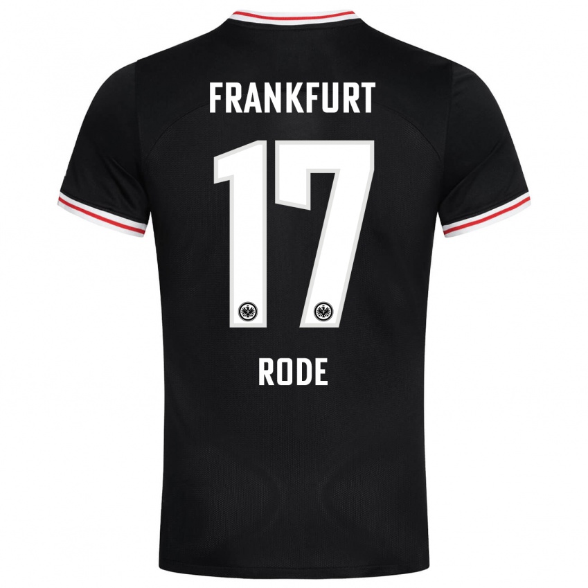 Homme Maillot Sebastian Rode #17 Noir Tenues Extérieur 2023/24 T-Shirt Suisse