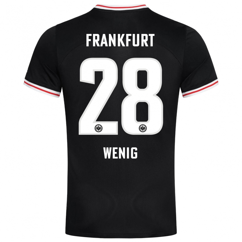 Herren Marcel Wenig #28 Schwarz Auswärtstrikot Trikot 2023/24 T-Shirt Schweiz
