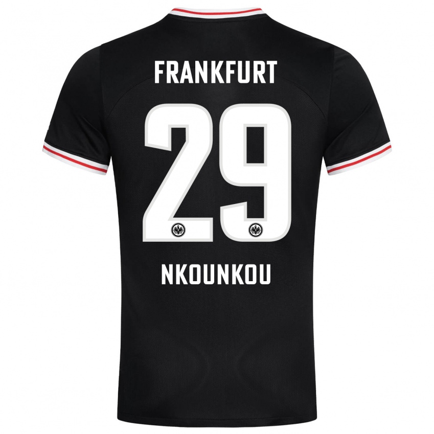 Herren Niels Nkounkou #29 Schwarz Auswärtstrikot Trikot 2023/24 T-Shirt Schweiz