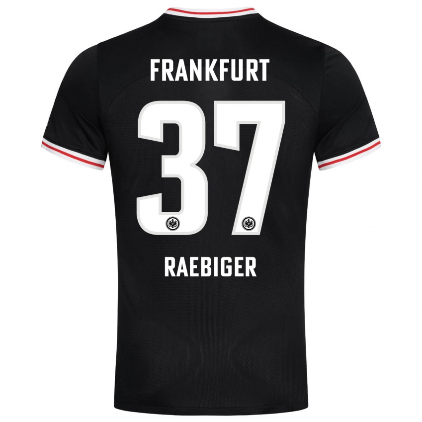Herren Sidney Raebiger #37 Schwarz Auswärtstrikot Trikot 2023/24 T-Shirt Schweiz