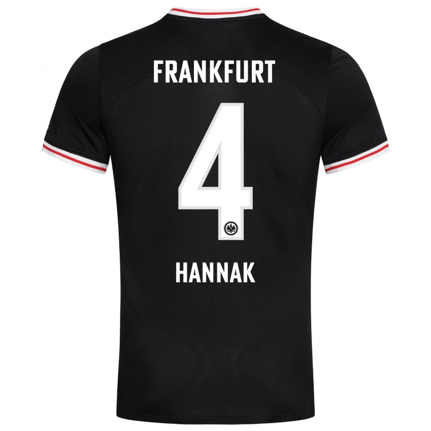 Herren Tim Hannak #4 Schwarz Auswärtstrikot Trikot 2023/24 T-Shirt Schweiz