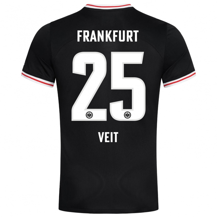 Herren Jella Veit #25 Schwarz Auswärtstrikot Trikot 2023/24 T-Shirt Schweiz