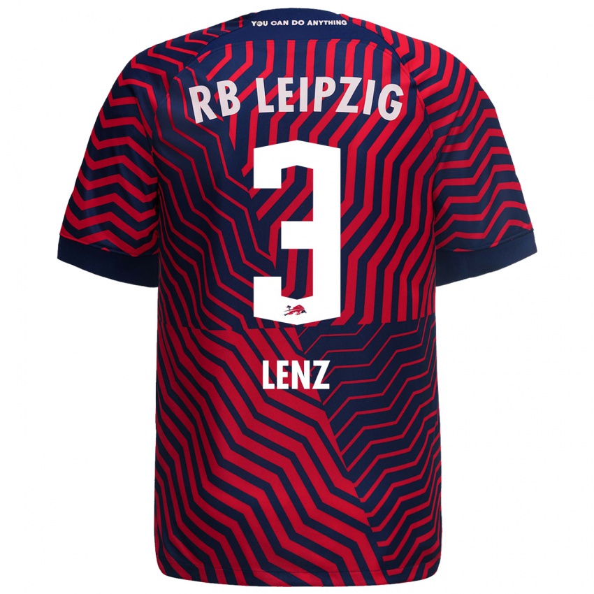 Herren Christopher Lenz #3 Blau Rot Auswärtstrikot Trikot 2023/24 T-Shirt Schweiz