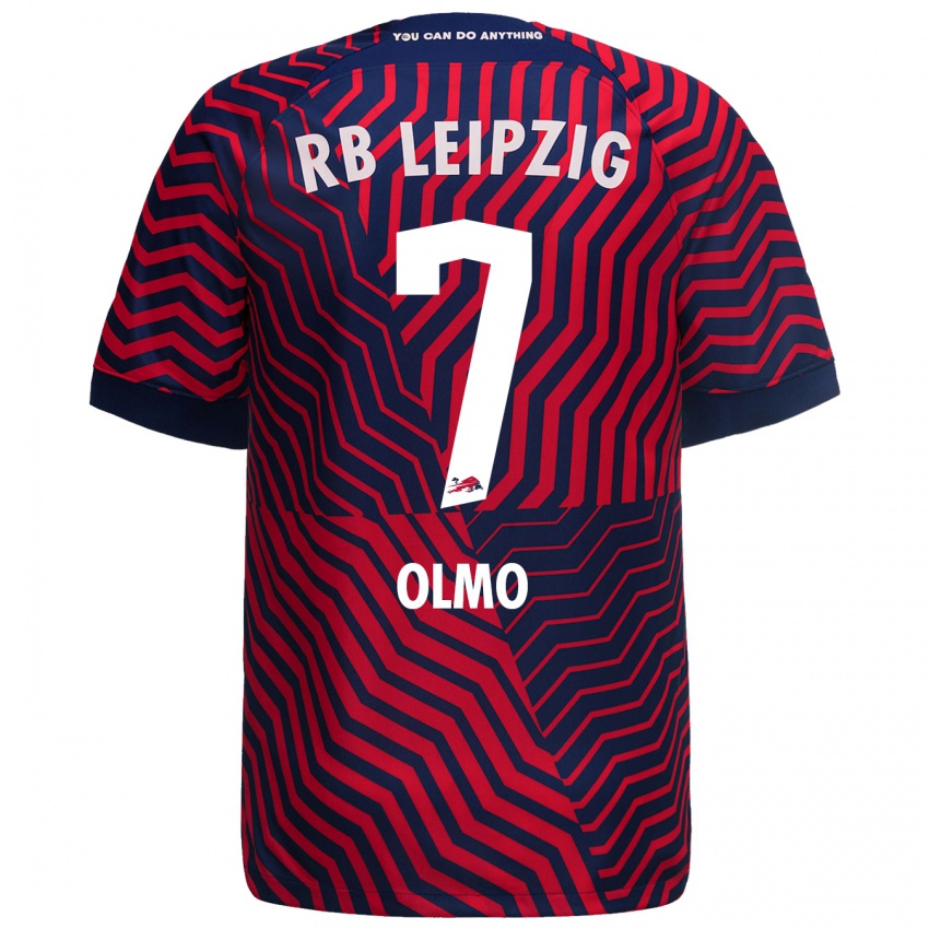 Herren Dani Olmo #7 Blau Rot Auswärtstrikot Trikot 2023/24 T-Shirt Schweiz