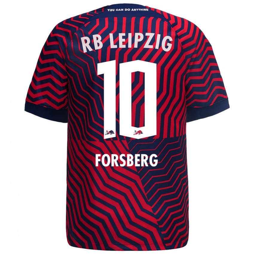 Herren Emil Forsberg #10 Blau Rot Auswärtstrikot Trikot 2023/24 T-Shirt Schweiz