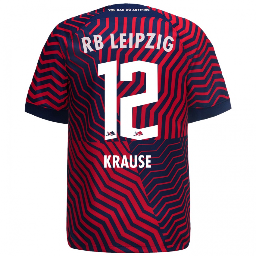 Herren Arno Krause #12 Blau Rot Auswärtstrikot Trikot 2023/24 T-Shirt Schweiz