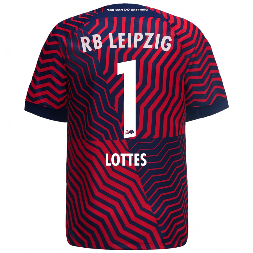 Herren Benjamin Lottes #1 Blau Rot Auswärtstrikot Trikot 2023/24 T-Shirt Schweiz