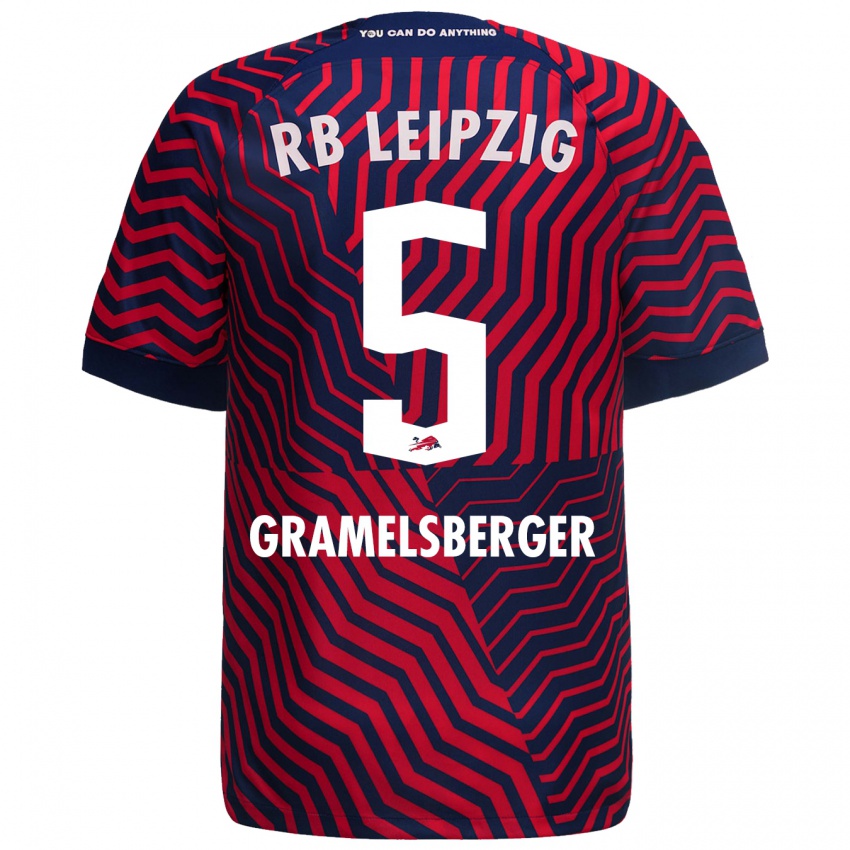 Herren Lennert Gramelsberger #5 Blau Rot Auswärtstrikot Trikot 2023/24 T-Shirt Schweiz