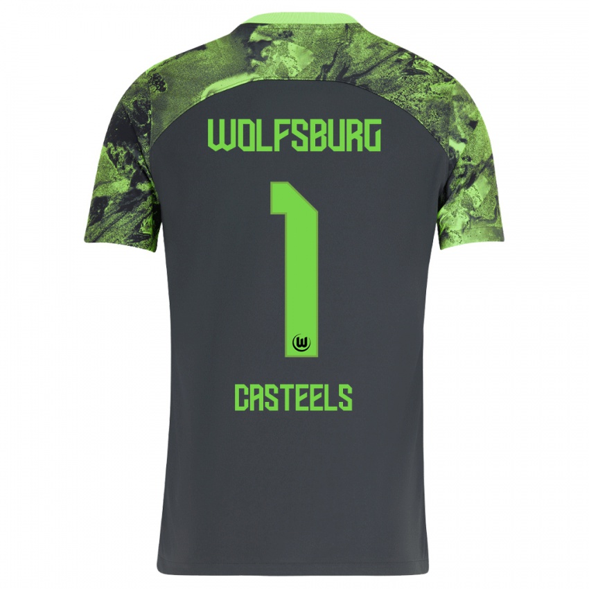 Herren Koen Casteels #1 Dunkelgrau Auswärtstrikot Trikot 2023/24 T-Shirt Schweiz