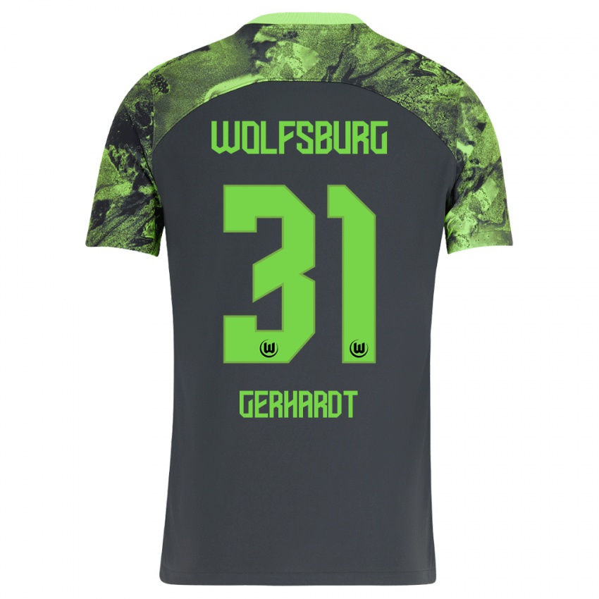 Herren Yannick Gerhardt #31 Dunkelgrau Auswärtstrikot Trikot 2023/24 T-Shirt Schweiz