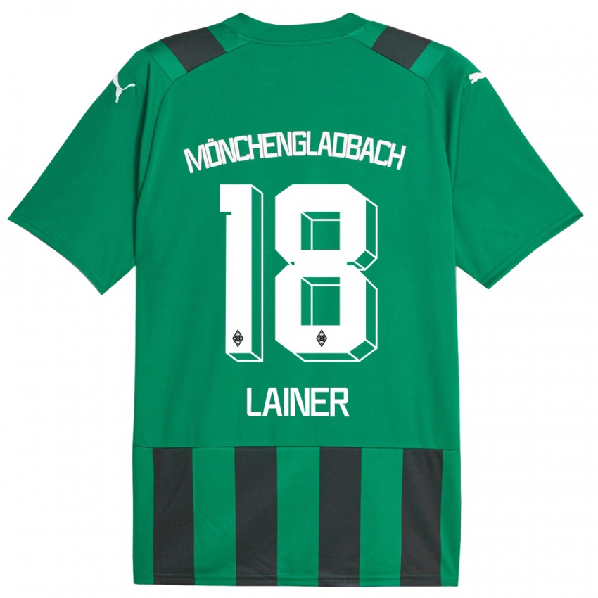 Homme Maillot Stefan Lainer #18 Vert Noir Tenues Extérieur 2023/24 T-Shirt Suisse
