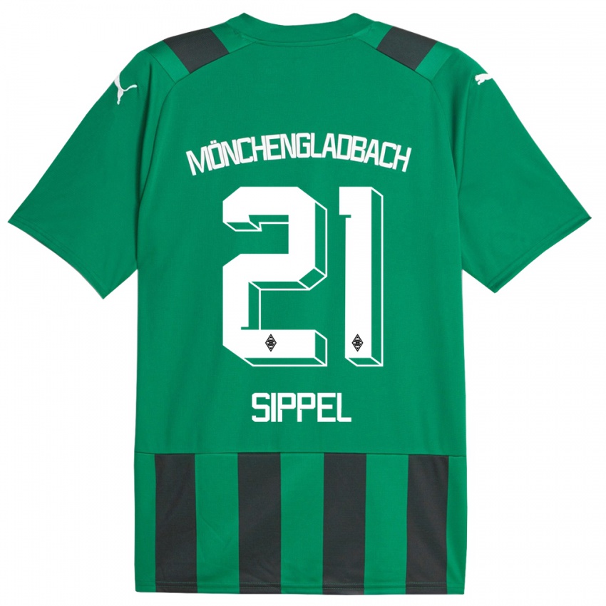 Homme Maillot Tobias Sippel #21 Vert Noir Tenues Extérieur 2023/24 T-Shirt Suisse