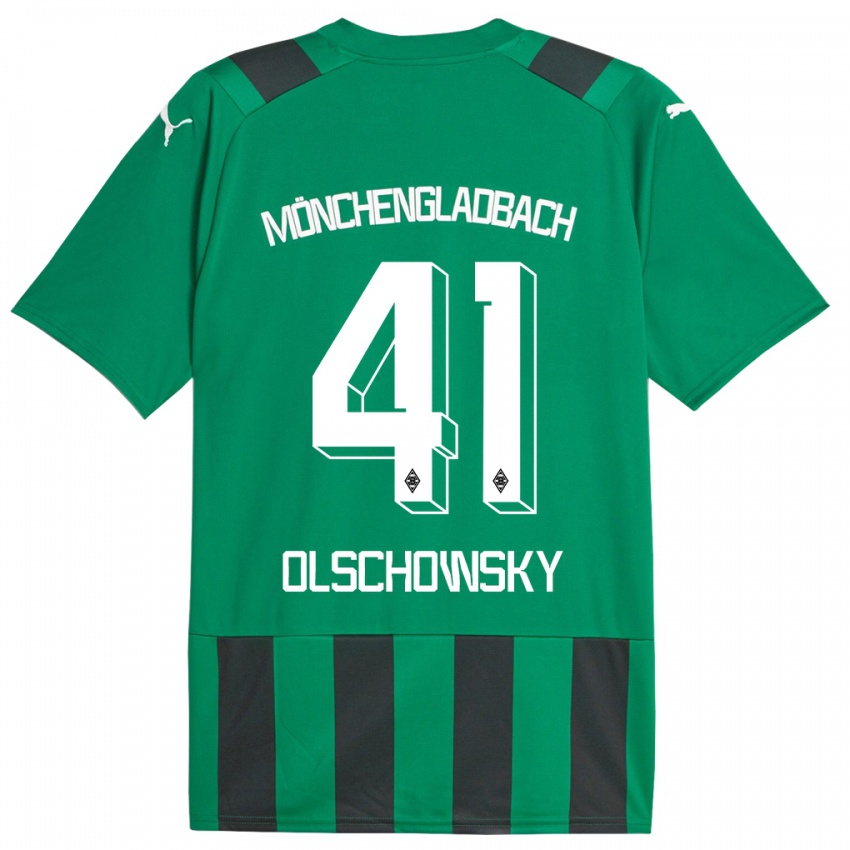 Homme Maillot Jan Olschowsky #41 Vert Noir Tenues Extérieur 2023/24 T-Shirt Suisse