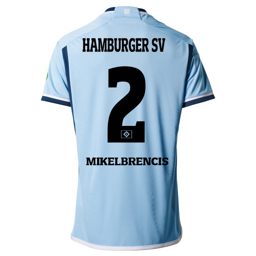 Homme Maillot William Mikelbrencis #2 Bleu Tenues Extérieur 2023/24 T-Shirt Suisse