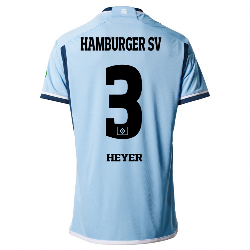 Homme Maillot Moritz Heyer #3 Bleu Tenues Extérieur 2023/24 T-Shirt Suisse