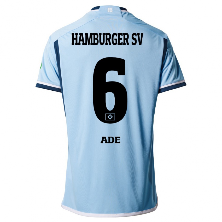 Homme Maillot Jeremy Ade #6 Bleu Tenues Extérieur 2023/24 T-Shirt Suisse
